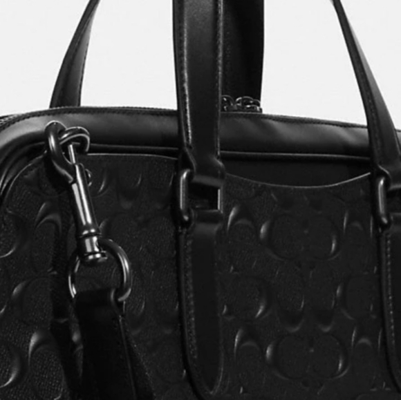 ✅️ COACH Signature Leather Designer Laptop Briefcase Work Bag NWT Rare unisex - Picture 3 of 15